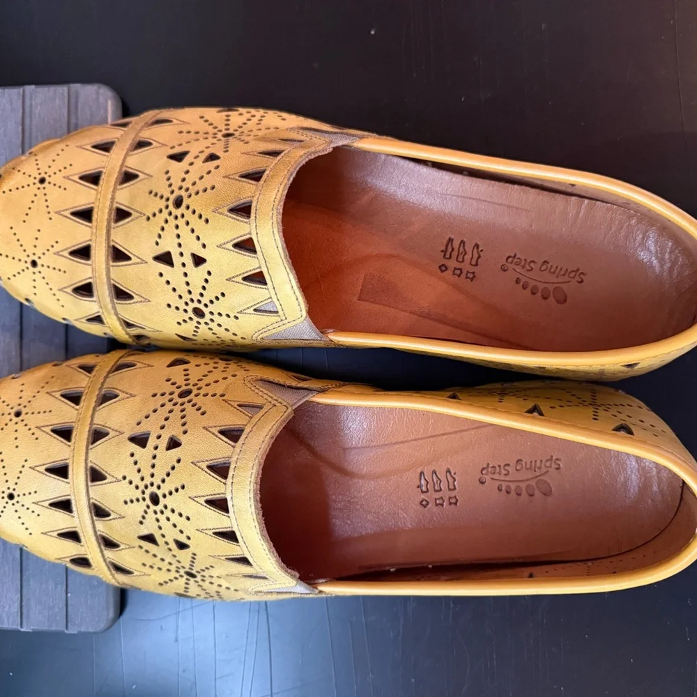 Spring Step Women's Yellow Loafers - Picture 2 of 4